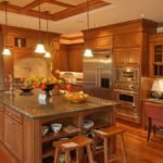 luxury kitchen with oak cabinet